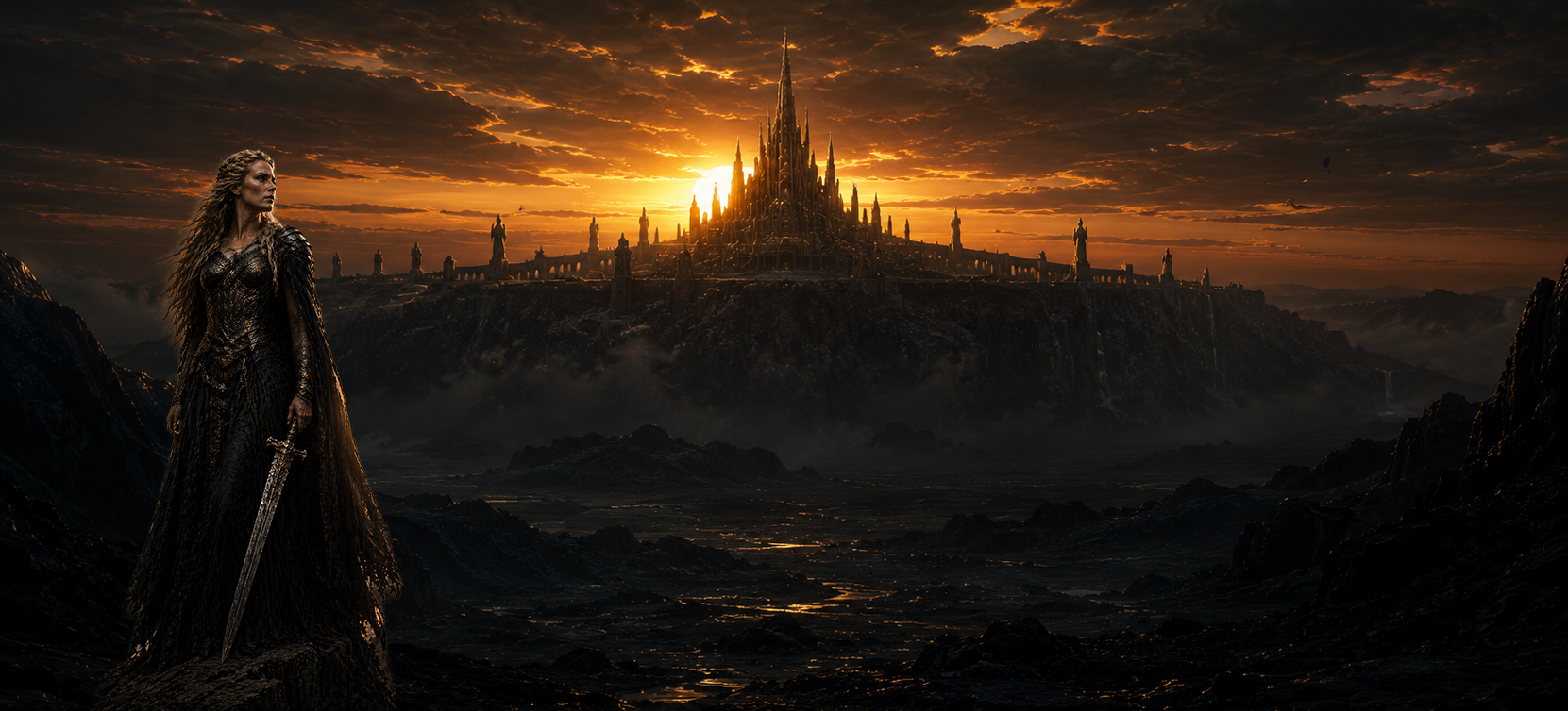 A cinematic mythic landscape inspired by Norse legend